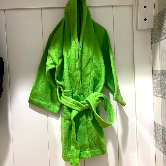 Brand New Mirko Bright Green Fleece Children’s Robe - Picture 3 of 8